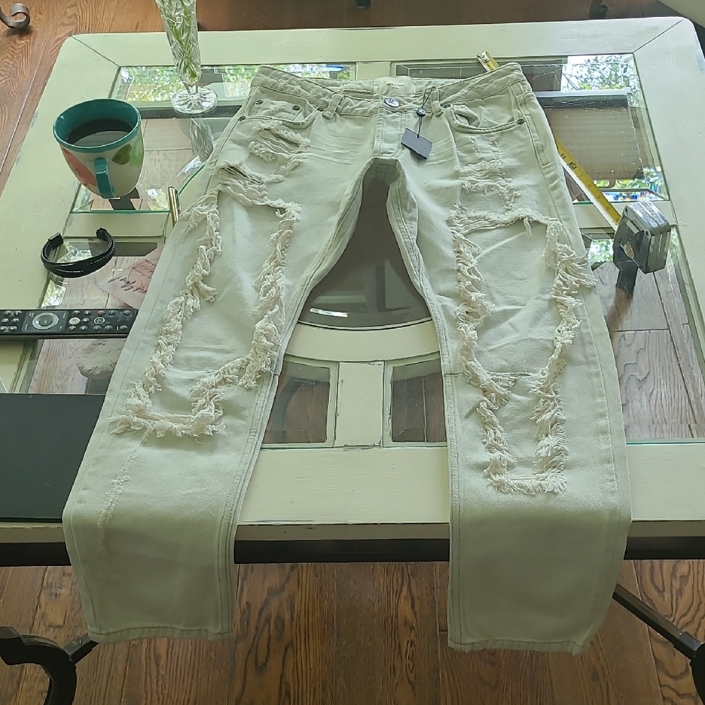One Teaspoon Distressed White Jeans